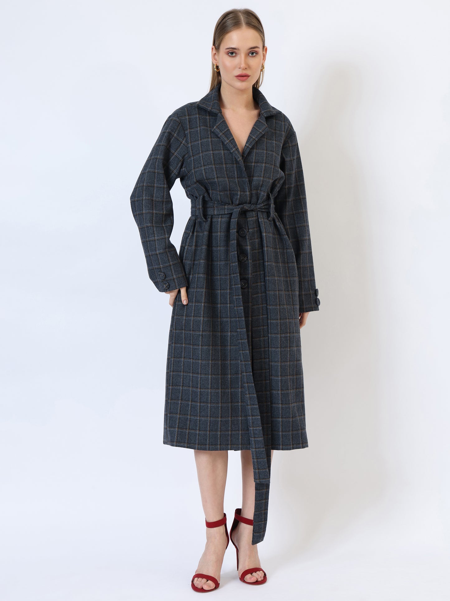 Midnight Cascade Trench Coat