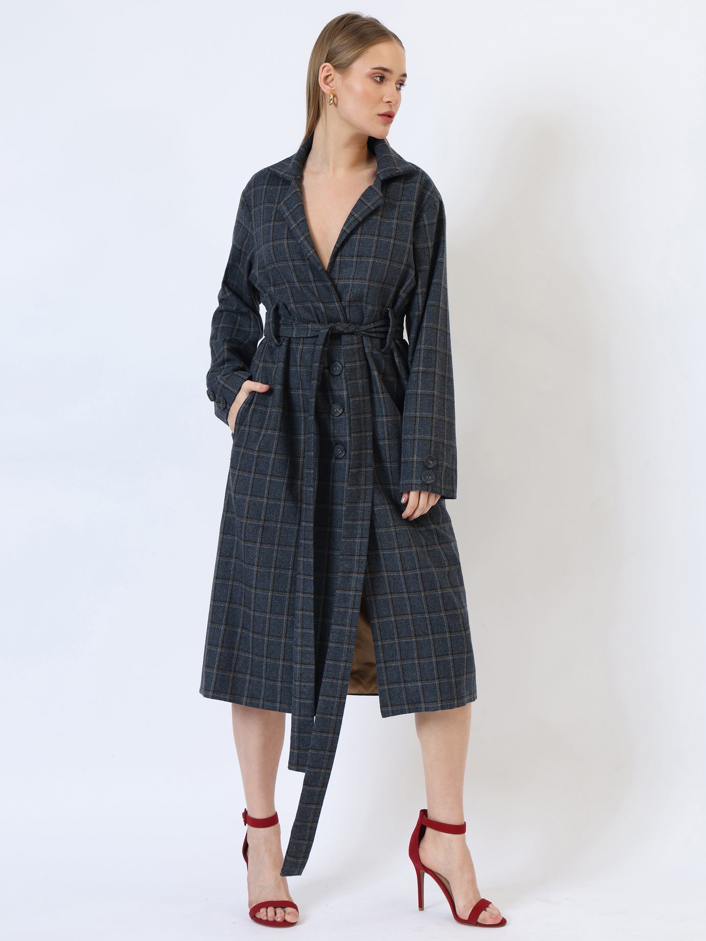 Midnight Cascade Trench Coat