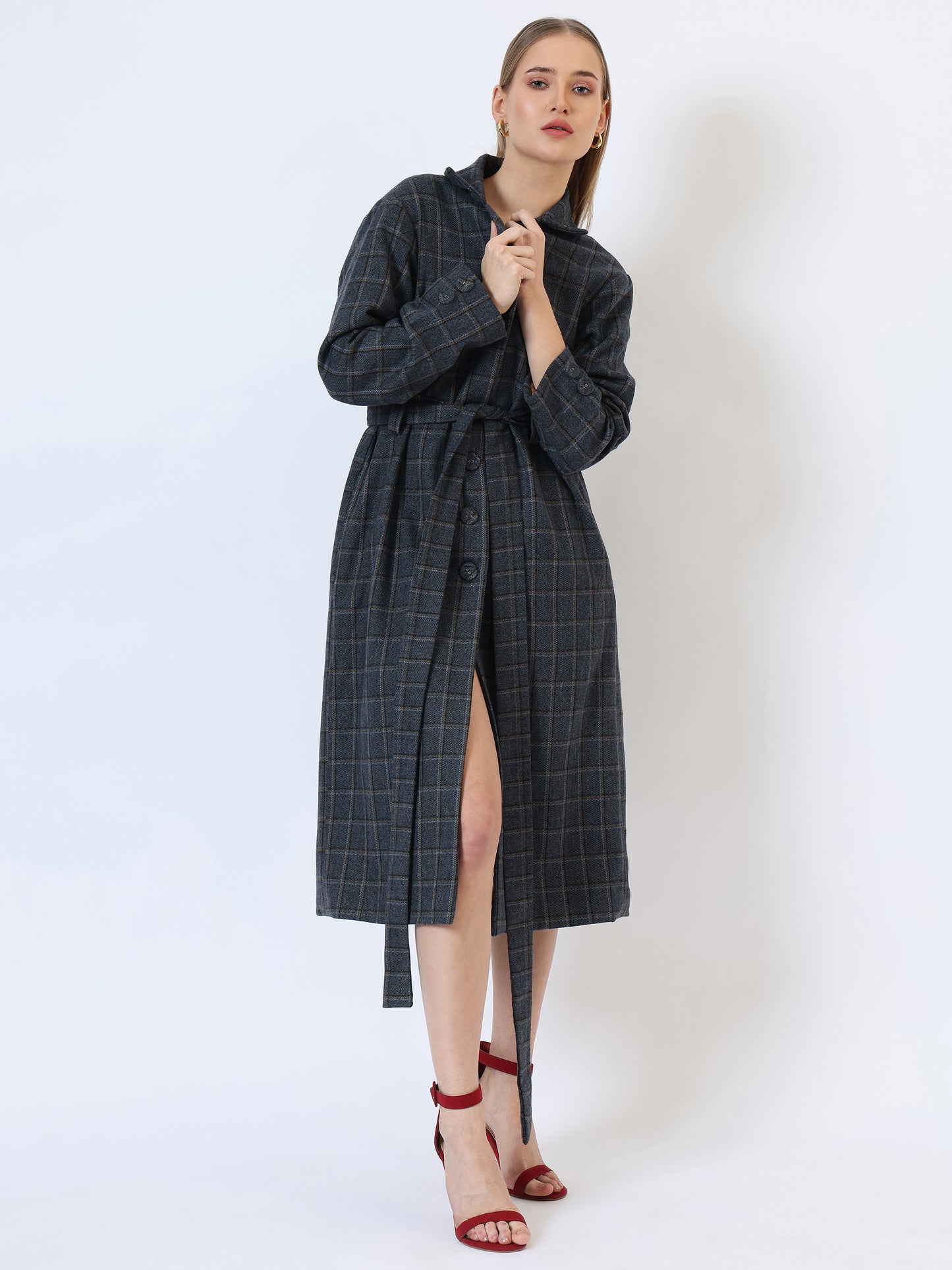 Midnight Cascade Trench Coat