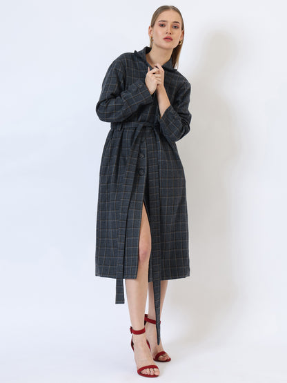 Midnight Cascade Trench Coat