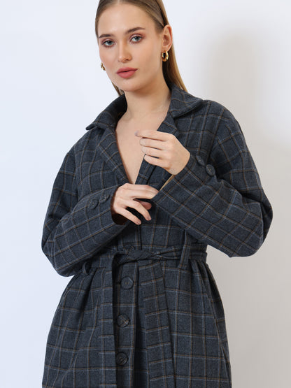 Midnight Cascade Trench Coat