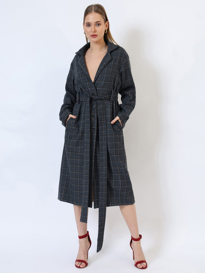 Midnight Cascade Trench Coat