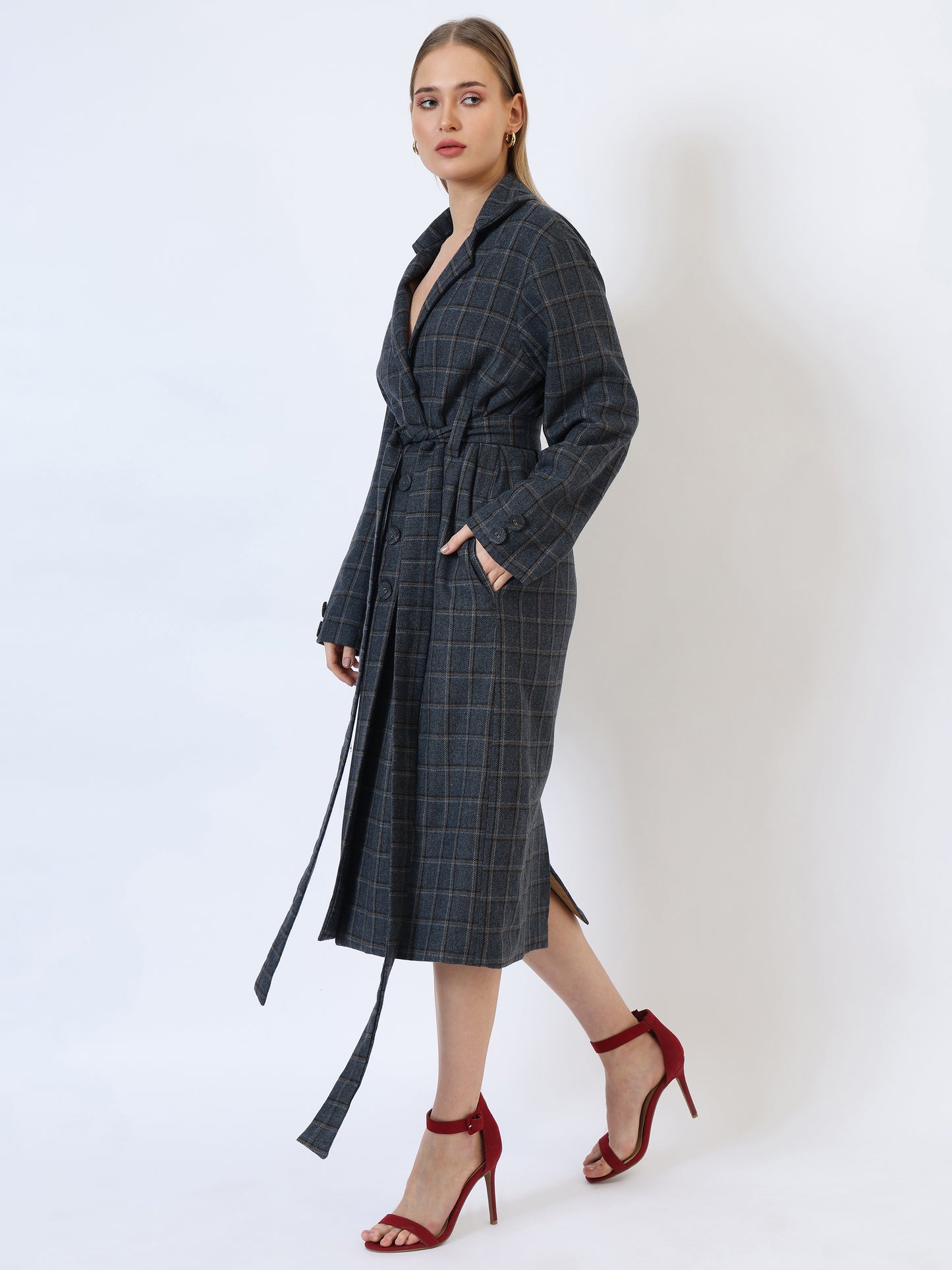 Midnight Cascade Trench Coat